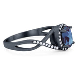 Art Deco Oval Natural Stone Infinity Ring