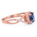 Art Deco Oval Natural Stone Infinity Ring