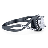 Art Deco Oval Natural Stone Infinity Ring