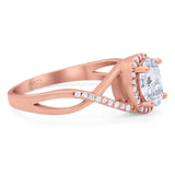 Art Deco Oval Natural Stone Infinity Ring