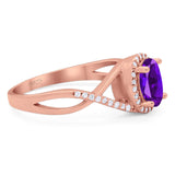 Art Deco Oval Natural Stone Infinity Ring