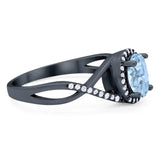 Art Deco Oval Natural Stone Infinity Ring