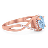 Art Deco Oval Natural Stone Infinity Ring