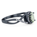 Art Deco Oval Natural Stone Infinity Ring