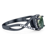 Art Deco Oval Natural Stone Infinity Ring