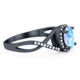 Art Deco Oval Natural Stone Infinity Ring