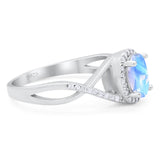 Art Deco Oval Natural Stone Infinity Ring