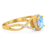 Art Deco Oval Natural Stone Infinity Ring