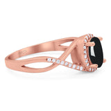 Art Deco Oval Natural Stone Infinity Ring