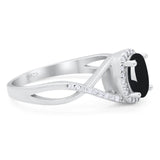 Art Deco Oval Natural Stone Infinity Ring