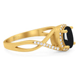 Art Deco Oval Natural Stone Infinity Ring