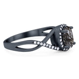 Art Deco Oval Natural Stone Infinity Ring