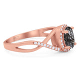 Art Deco Oval Natural Stone Infinity Ring