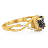 Art Deco Oval Natural Stone Infinity Ring