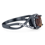 Art Deco Oval Natural Stone Infinity Ring