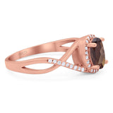 Art Deco Oval Natural Stone Infinity Ring