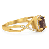 Art Deco Oval Natural Stone Infinity Ring