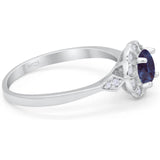 Art Deco Round Natural Stone Flower Ring