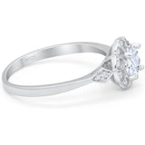 Art Deco Round Natural Stone Flower Ring