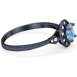 Art Deco Round Natural Stone Flower Ring