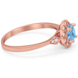 Art Deco Round Natural Stone Flower Ring