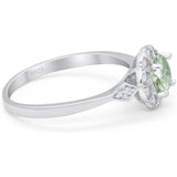 Art Deco Round Natural Stone Flower Ring