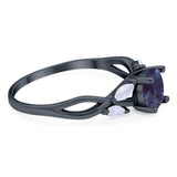 Art Deco Round Natural Stone Twisted Ring