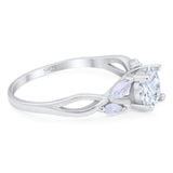 Art Deco Round Natural Stone Twisted Ring