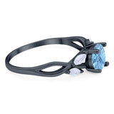 Art Deco Round Natural Stone Twisted Ring