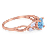 Art Deco Round Natural Stone Twisted Ring