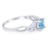 Art Deco Round Natural Stone Twisted Ring