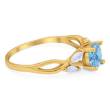 Art Deco Round Natural Stone Twisted Ring