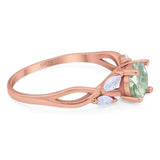 Art Deco Round Natural Stone Twisted Ring