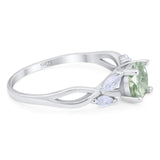 Art Deco Round Natural Stone Twisted Ring