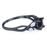 Art Deco Round Natural Stone Twisted Ring