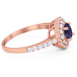 Art Deco Round Natural Stone Floral Ring