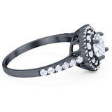 Art Deco Round Natural Stone Floral Ring