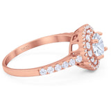 Art Deco Round Natural Stone Floral Ring