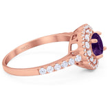 Art Deco Round Natural Stone Floral Ring