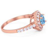 Art Deco Round Natural Stone Floral Ring