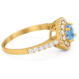 Art Deco Round Natural Stone Floral Ring