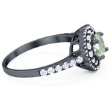 Art Deco Round Natural Stone Floral Ring