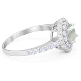 Art Deco Round Natural Stone Floral Ring