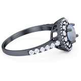 Art Deco Round Natural Stone Floral Ring