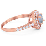 Art Deco Round Natural Stone Floral Ring