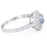 Art Deco Round Natural Stone Floral Ring