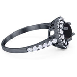 Art Deco Round Natural Stone Floral Ring