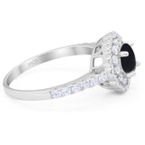 Art Deco Round Natural Stone Floral Ring