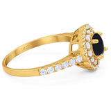 Art Deco Round Natural Stone Floral Ring