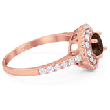 Art Deco Round Natural Stone Floral Ring